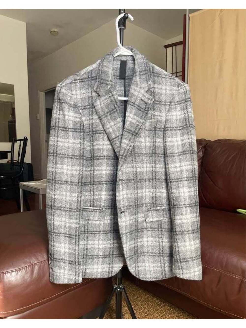 Paul Miranda Plaid Knit Blazer Made in Italy S